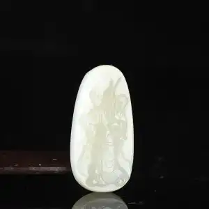 和田白玉关公吊坠,传统工艺打造,品质卓越,批发价格优惠,正品保障