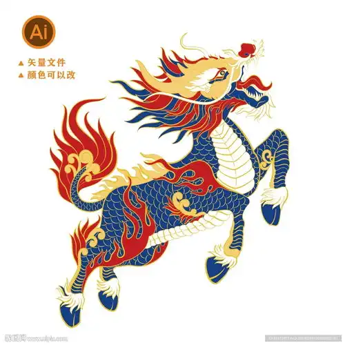 五彩麒麟设计图