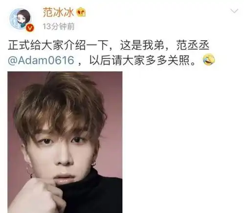 范冰冰弟弟正式出道被赞颜值高,小鲜肉里看来又要多一位
