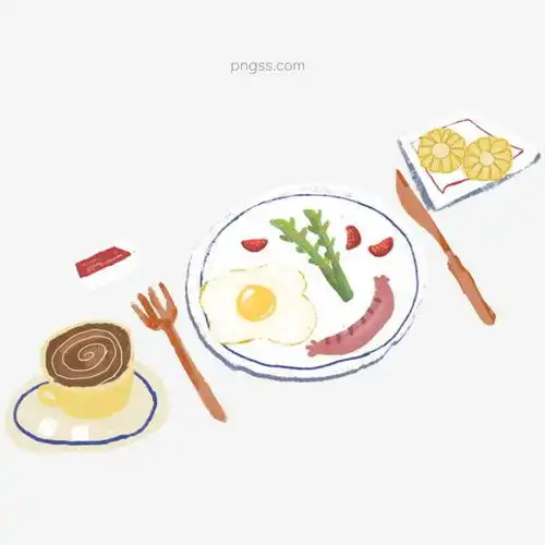 手绘简约早餐装饰元素图片大小2000x2000px图片尺寸1.06mb来自png搜索网pngss.com免费免扣png素材下载饼干刀叉煎蛋咖啡美食食物食物素手绘蘸料装饰图案装饰元素