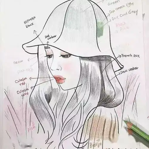 彩铅人物头像教程一组令人着迷的彩铅人物头像插画作品