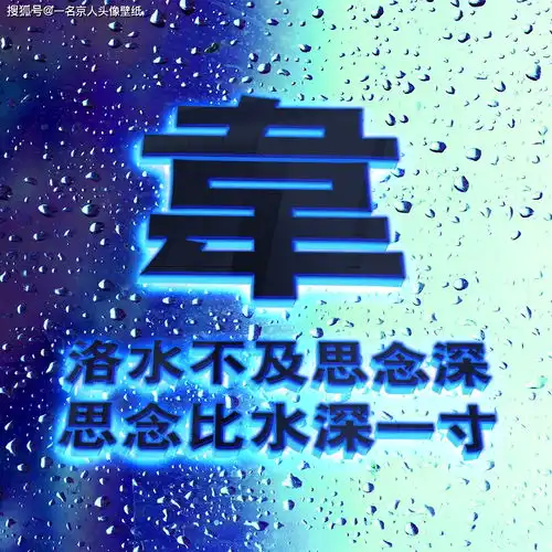 爆款蓝色质感雨滴头像,梦幻百家姓创意壁纸,21张为你而来