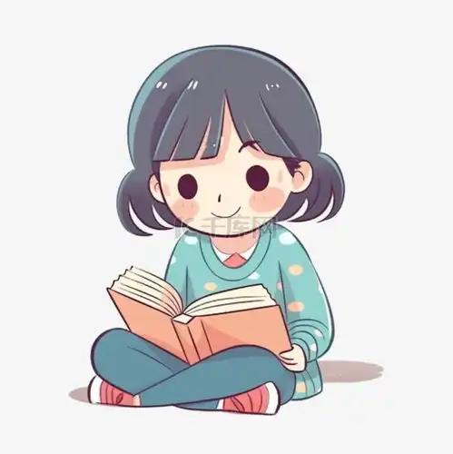 卡通手绘读书的儿童素材图片免费下载千库网