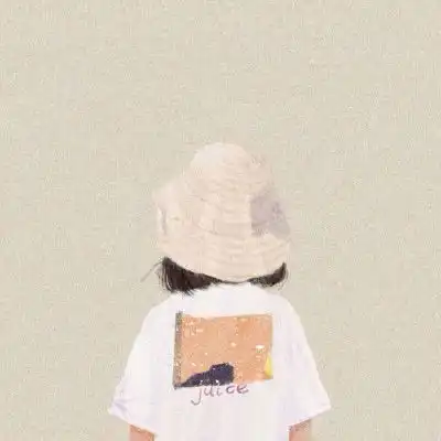 卡通背影头像唯美漂亮手绘画女生背影图片