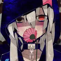动漫人物嘴里叼着一只花的头像