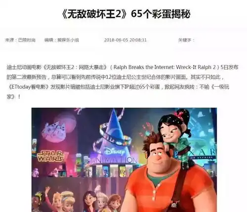 迪士尼已经成为制霸互联网一代童年大银幕的绝对王者拉尔夫