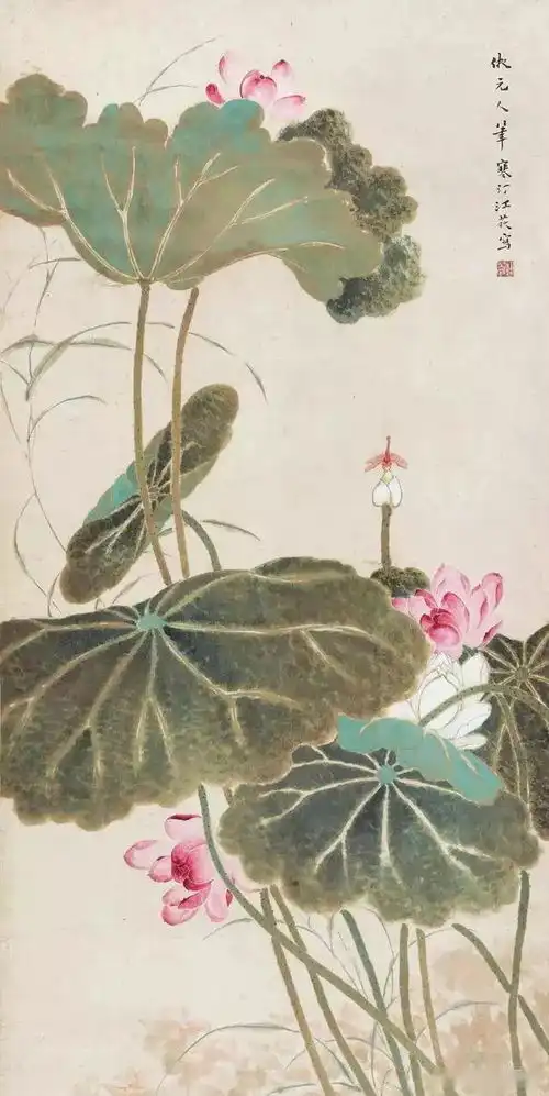 国画技法荷花画法口诀,轻松记轻松学
