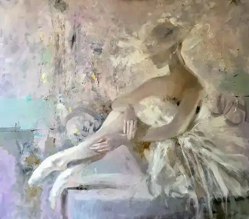 乌克兰女子油画,清新脱俗,带来愉悦