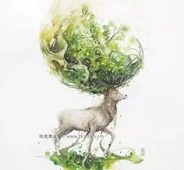 一组漂亮的鹿子水彩插画欣赏