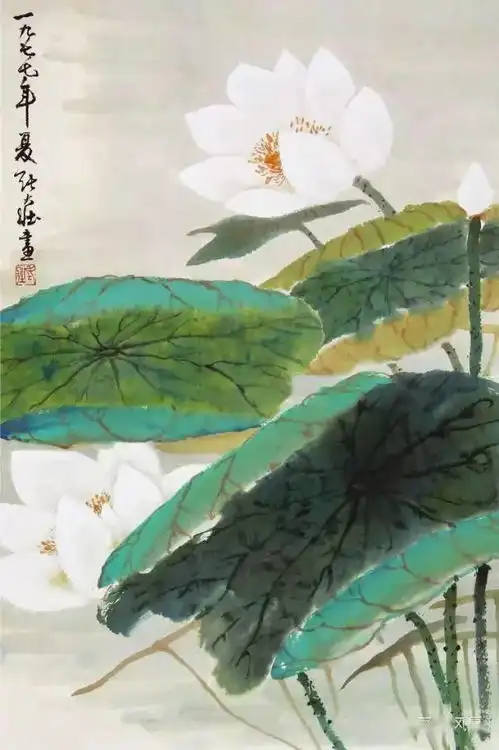 张大壮笔下的荷花,美