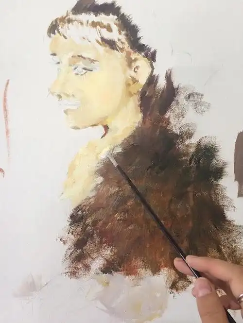 油画作品第一次画人像