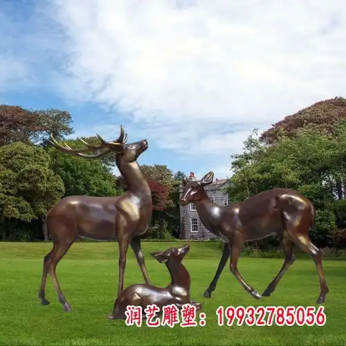 铜雕小鹿毕节鹿紫铜雕塑图片
