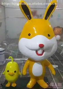 花园玻璃钢雕塑卡通小兔子小鸡摆件户外园林别墅幼儿园景观装饰工艺品大图