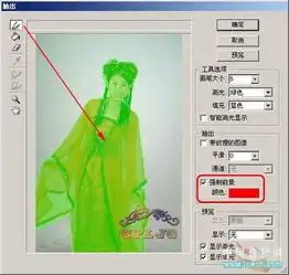 ps抽出滤镜抠图法给红衣古装美女照片换背景