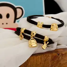 潮宏基大嘴猴24k纯帅系列音符足金吊坠图片