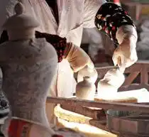 青花茶杯垫瓷片景德镇工艺品价格厂家图片