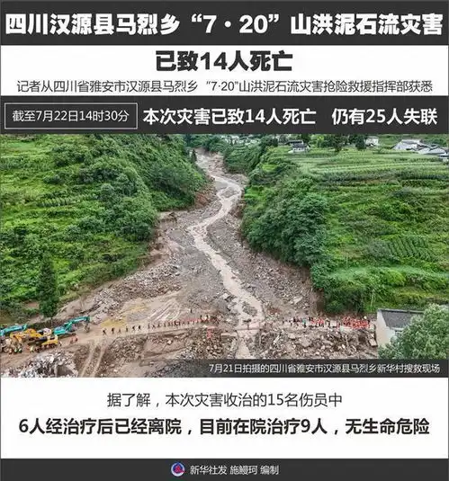 图表四川汉源县马烈乡720山洪泥石流灾害已致14人死亡