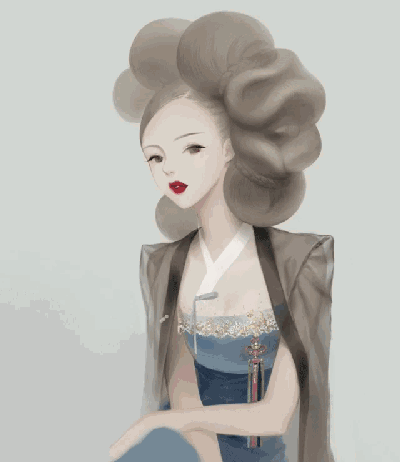 自带仙气的美美插画,果断选了一张做头像