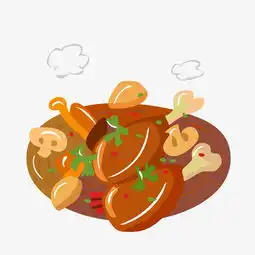 冬季热气腾腾的简笔画小清新美食浓汤鸡腿图片素材其他格式下载动漫人物大全