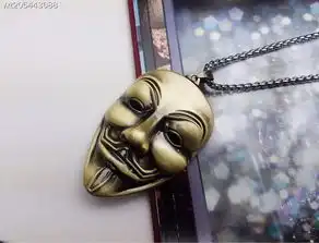 v字仇杀队面具项链,设计风格融合摇滚朋克街头嘻哈风格,潮牌时尚精品项链批发