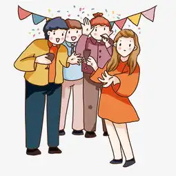 手绘卡通2019朋友聚会图片素材其他格式下载动漫人物大全