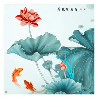 荷塘青翠图设计模板下载其他设计素材下的美术绘画设计模板