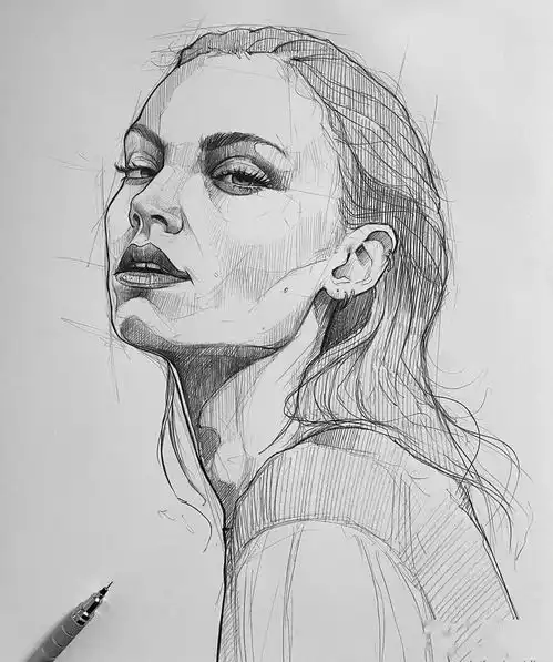 作品欣赏意大利画家尤苏波夫,这些素描头像绝了