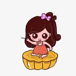 吃月饼的女孩中秋节图片素材其他格式下载动漫人物大全