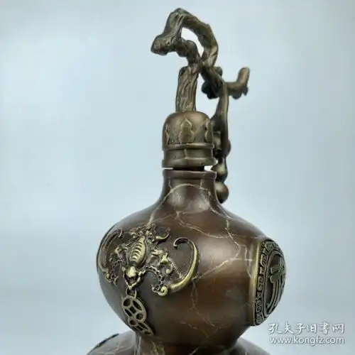 精工彩铜镇宅葫芦福禄寿冰裂棕