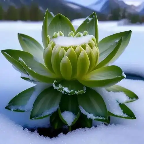 天山雪莲花正在绽放它的美