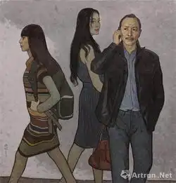 展览开幕前著名油画家靳尚谊先生在接受媒体群访
